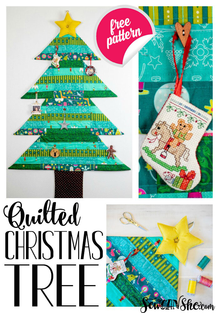 Quilted Christmas Tree Wall Hanging Free Sewing Pattern