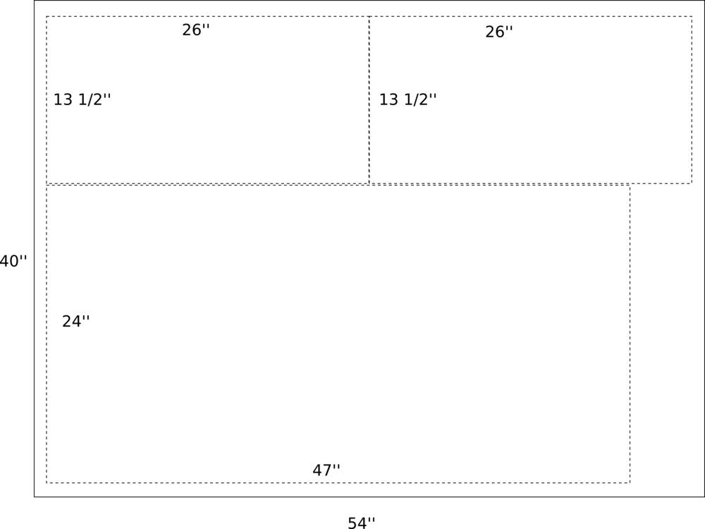 Cutting diagram for the large tote.