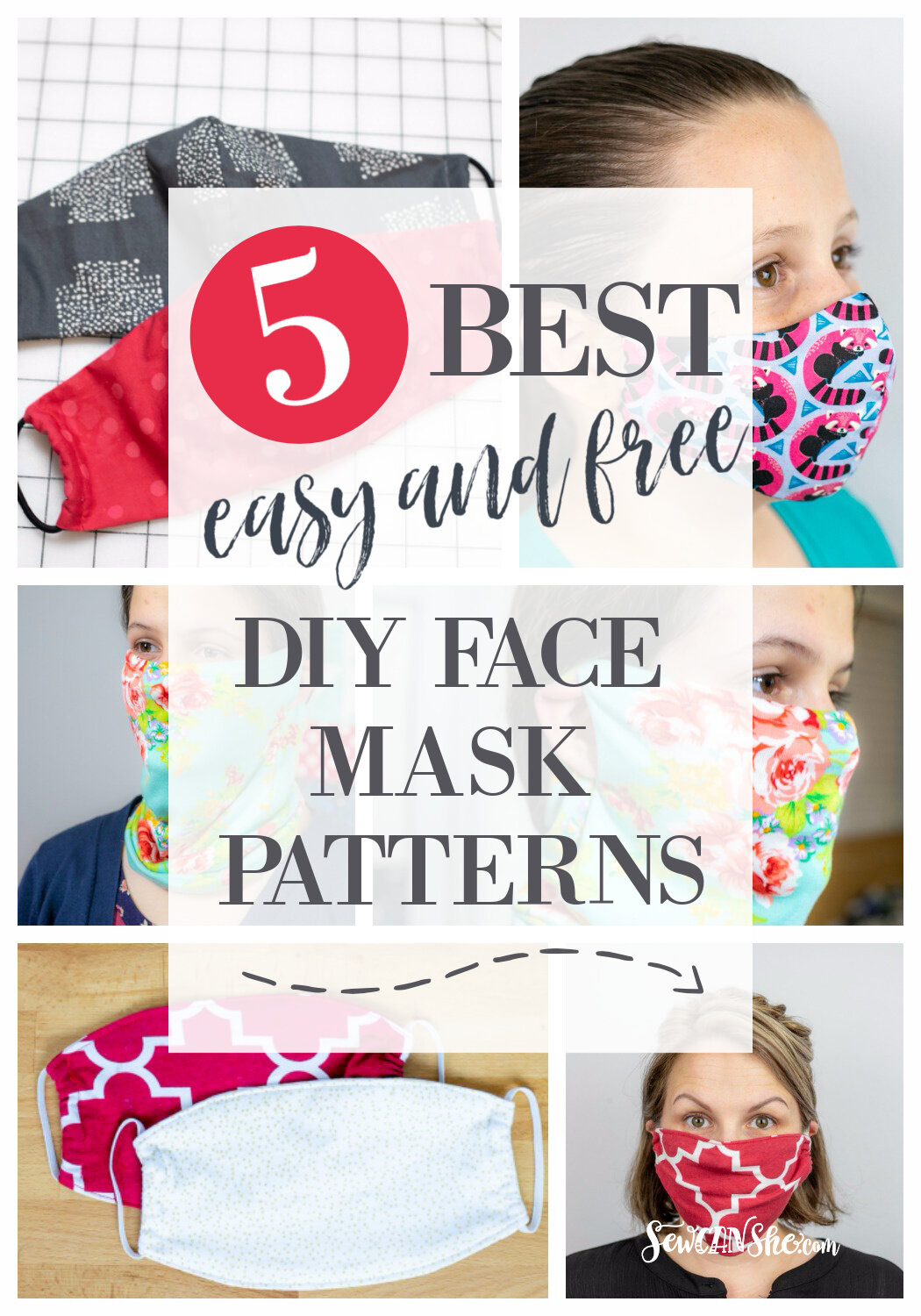 The 5 Best Easy And Free Fabric Face Mask Patterns Sewcanshe Free Sewing Patterns Tutorials