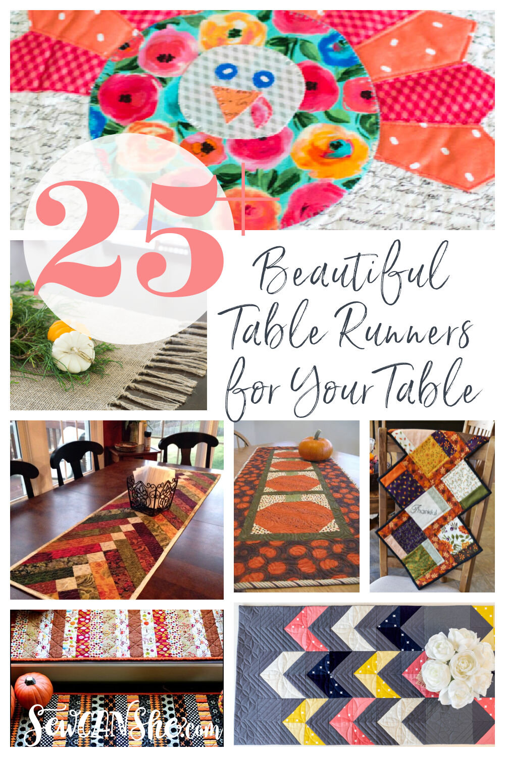 25+ Beautiful Table Runners for Your Table - All Free