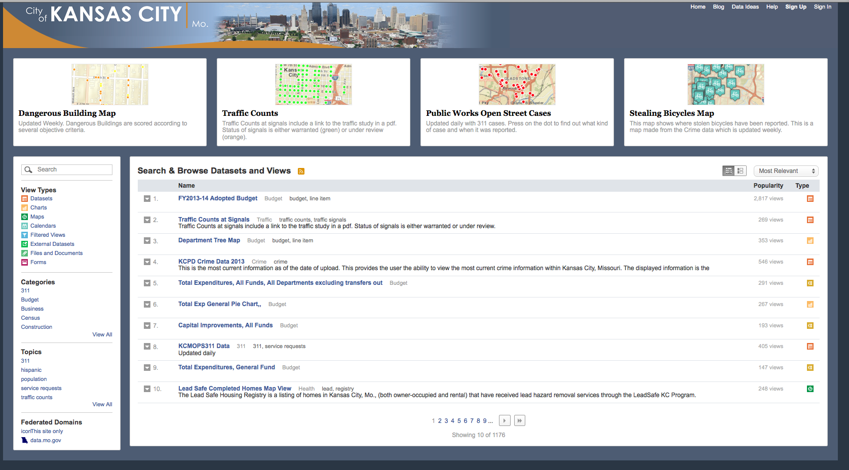 KCStat Dashboard displays data through a cross-browser, modual interface. 