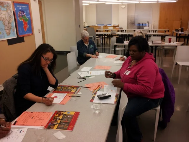 LINC site staff participate during Nelson-Atkins art workshop. 