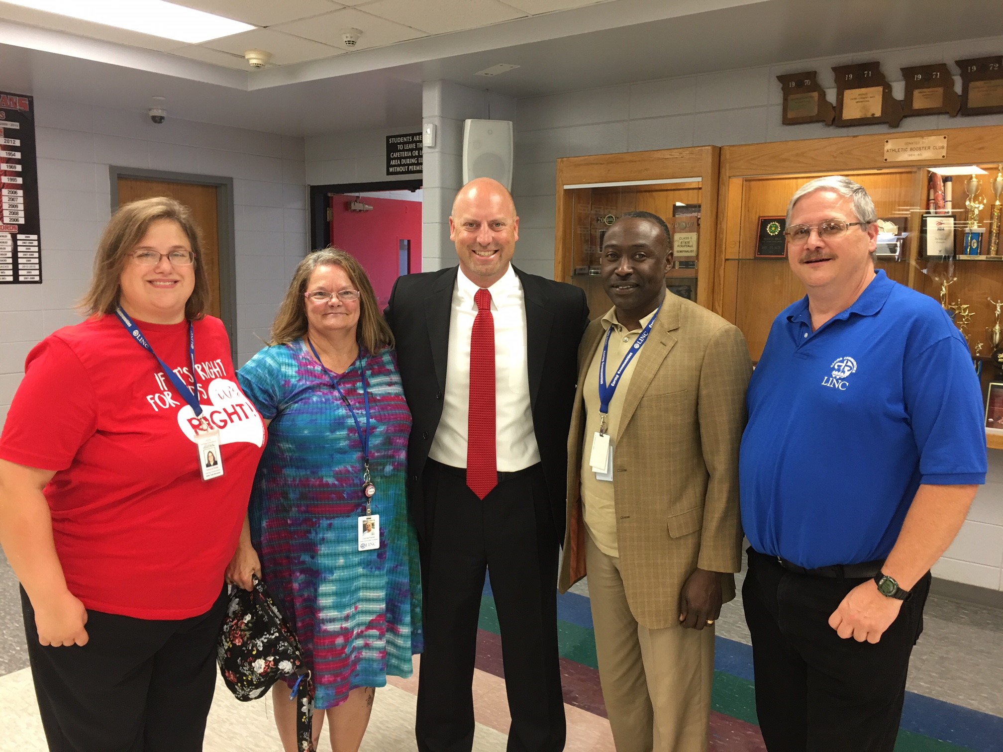  Fort Osage School Supt. Jason Snodgrass with LINC site coordinators 