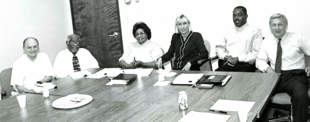Rosemary Smith Lowe, third from the left, poses with some of her fellow LINC pioneers — left to right — Bert Berkley, Herman Johnson, Lowe, Gayle Hobbs, Oscar Tshibanda and Landon Rowland.