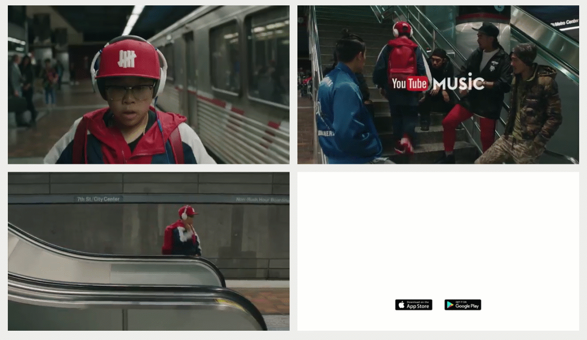 The YouTube Music marketing campaign ( link to video ).