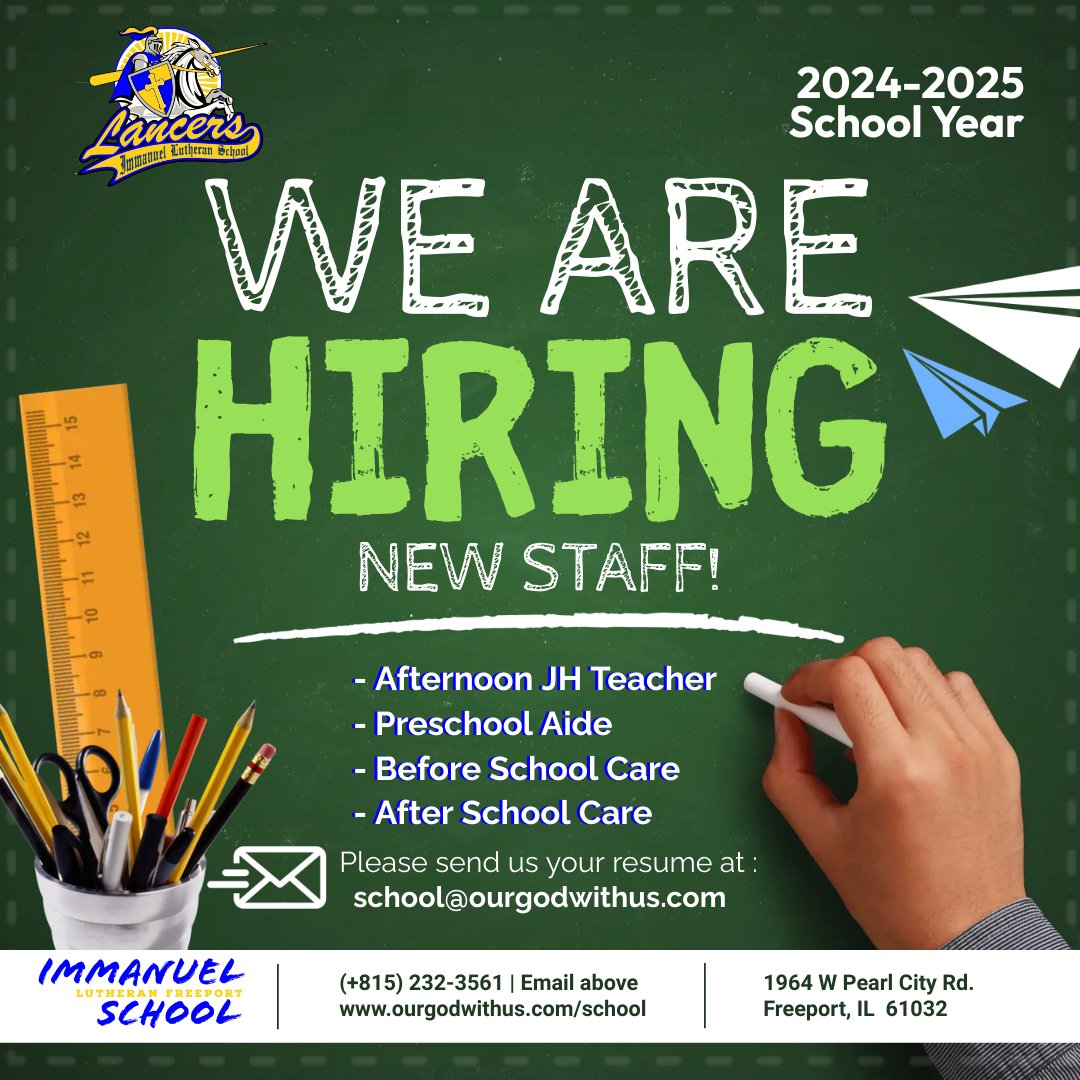 Employment — Immanuel Lutheran Church and School