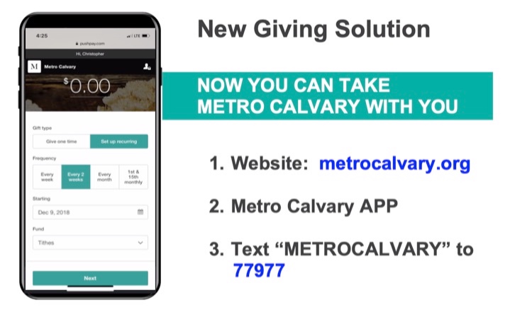 Donate Metro Calvary