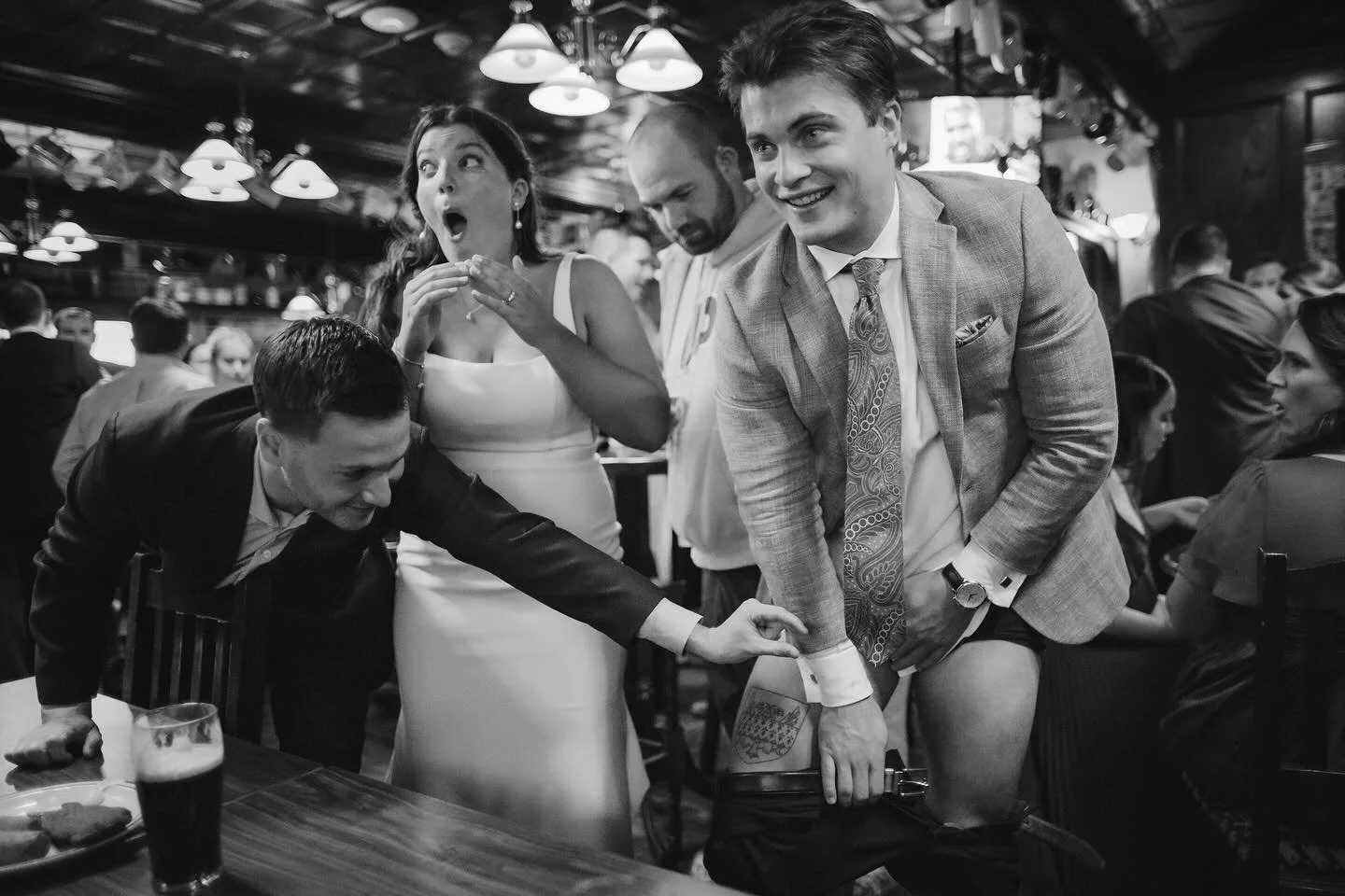 A wedding after party is a wonderful time to show off your new family crest tattoo&hellip;. No matter where it&rsquo;s located.
An absolute favorite moment from last year.
Highlights from Owen &amp; Carolyn&rsquo;s celebration in reverse order