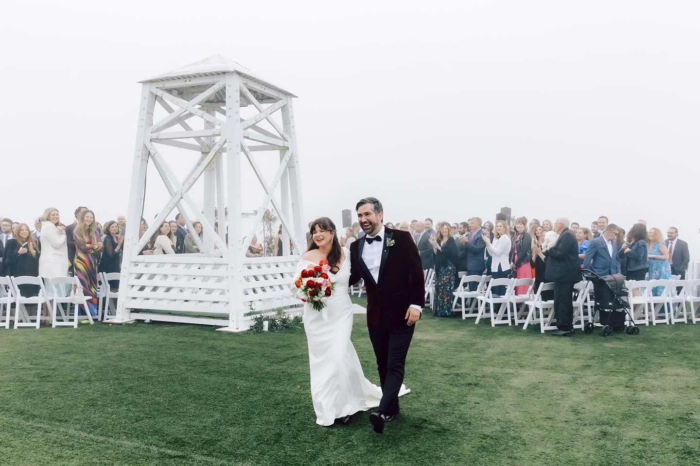 Up in the clouds of Asbury Park for V &amp; J&rsquo;s rooftop ceremony