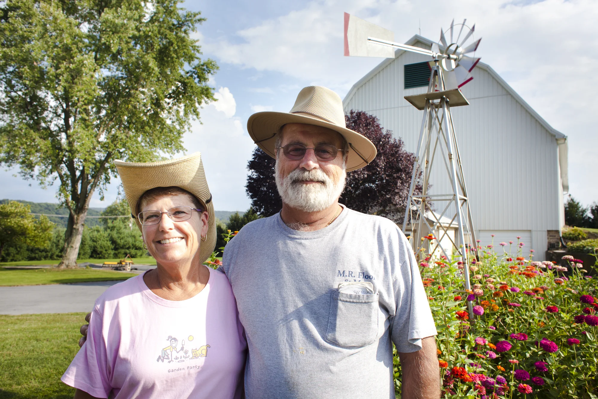 A portrait of Marie Rudy and Michael in front on their home property at Mount Wolf, Thursday, Aug. 22, 2013. 