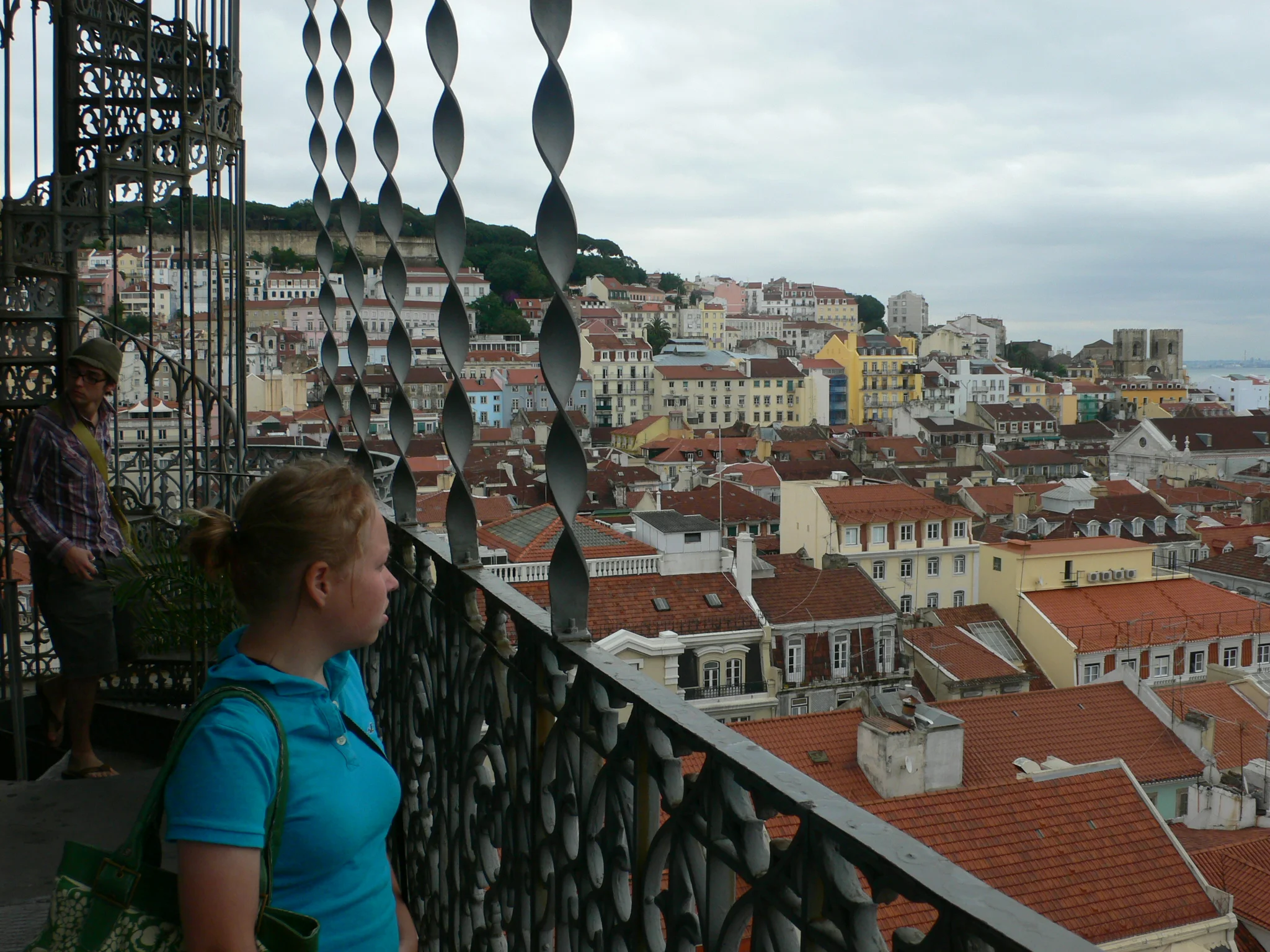 Aerial shot of Lisbon from Santa Justa elevator.