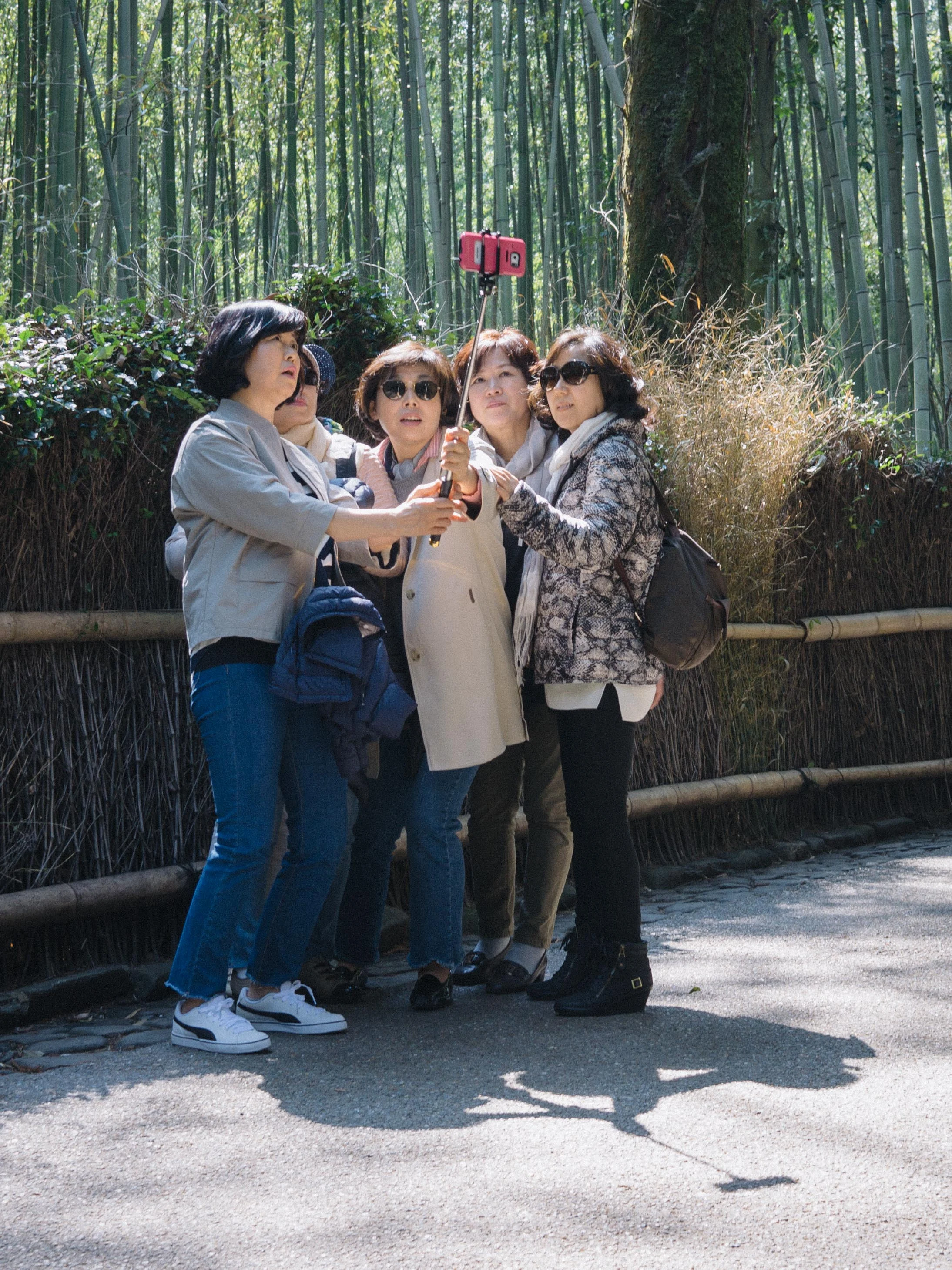 Five women, one selfie stick