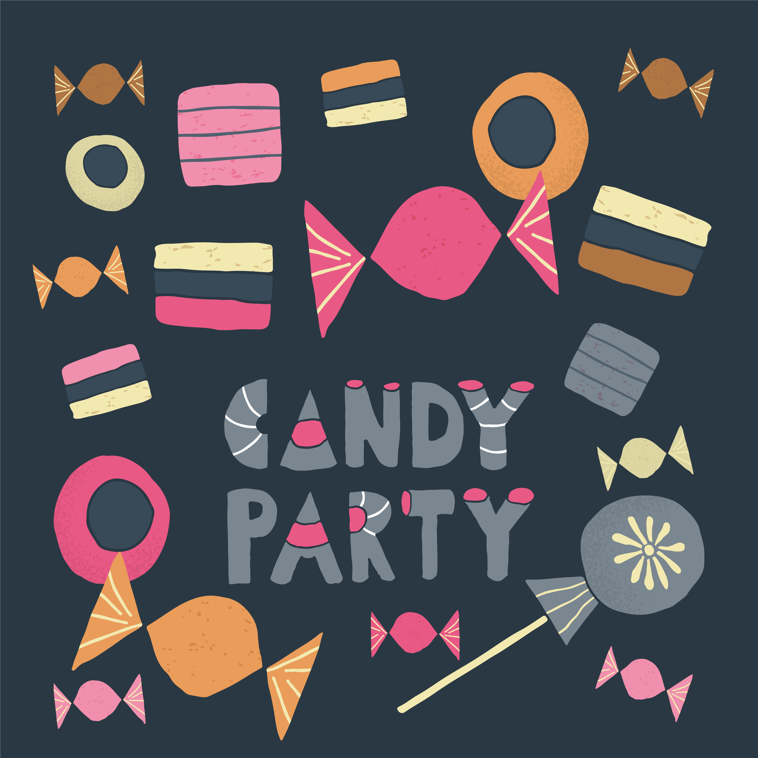 Illustrations available at Creative Market: Candy Party . 