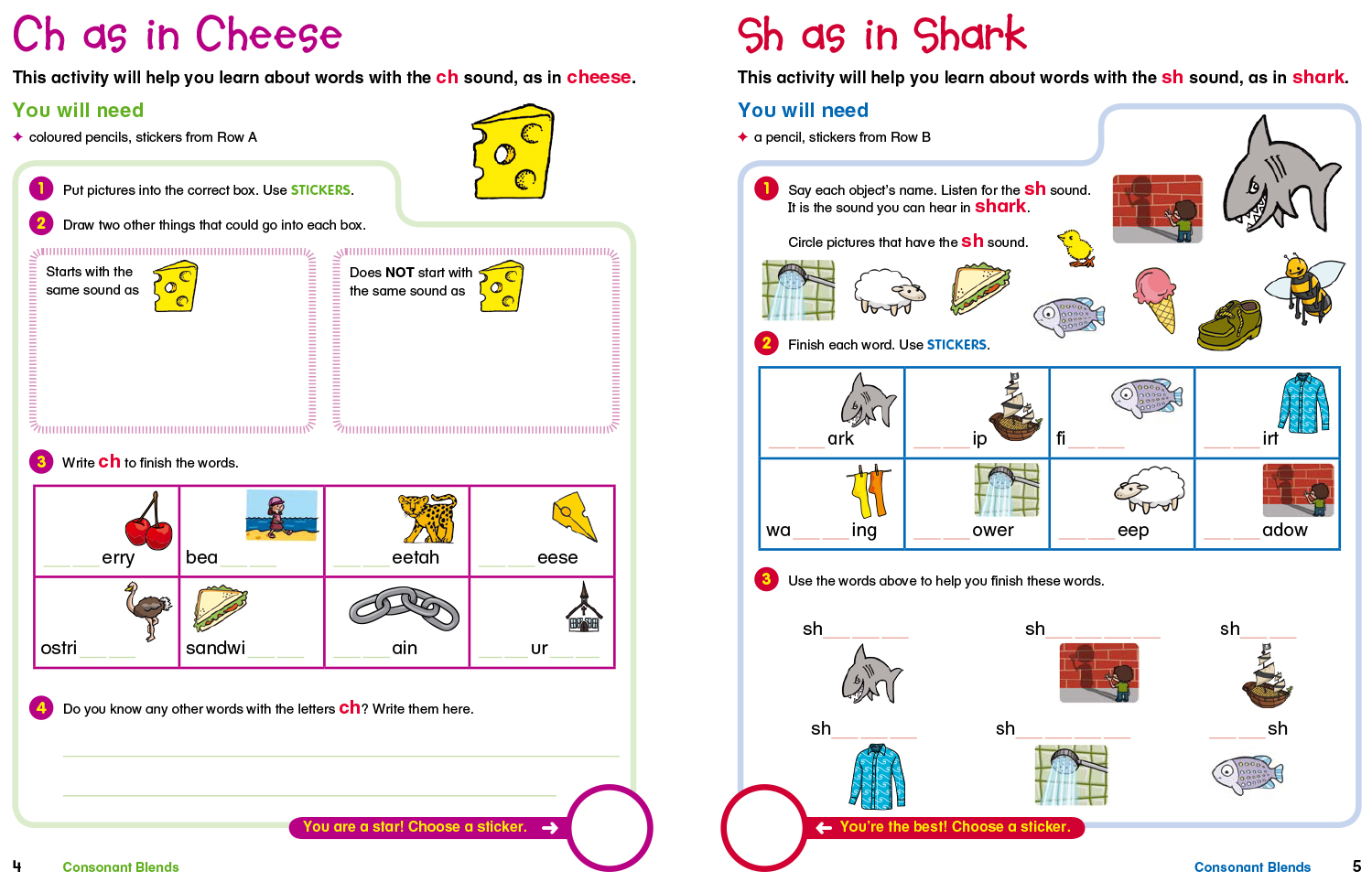 Sample spread from Word study level 2