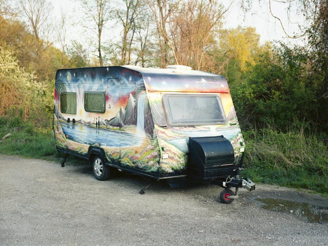 2014 / Analog / Mamiya645AF -ongoing series- Caravans - invented in 1931 by Arist Dethleffs for his wife Fridel Edelmann. She came up with a desire of having something like a gipsy's van for traveling together. Since edification, they're giving humanity the possibility to travel the world while carrying their conversant space. This series tries to give this intimate feel of a "Home Sweet Home" to the viewer and should remind him of his roots. Caravans or mobile homes are a great ability on journeys to trek right home in mind. Closing the gap between homesickness and wanderlust.
