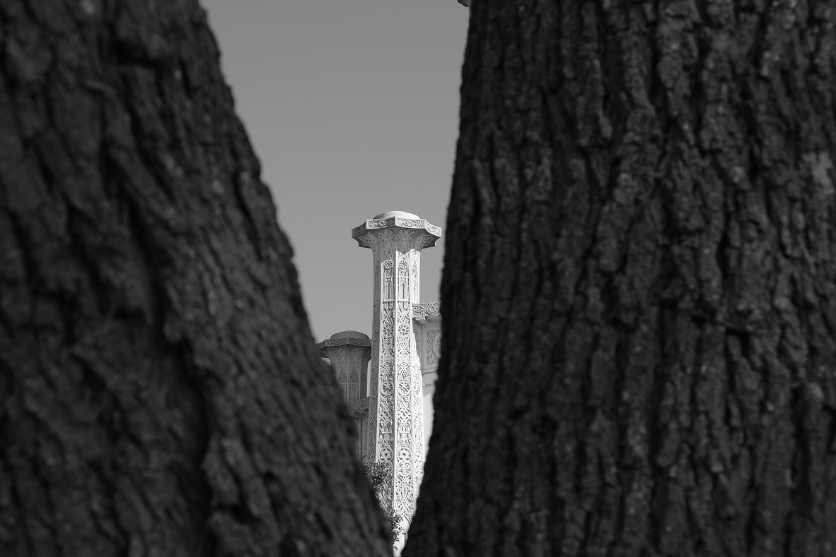 I spent Thursday afternoon at the Baha&rsquo;i House of Worship. It&rsquo;s a peaceful spot and a well-photographed architectural icon, so I try to find unusual points of view. I like using (1) framing; (2) interesting symmetry; (3) negative space; (