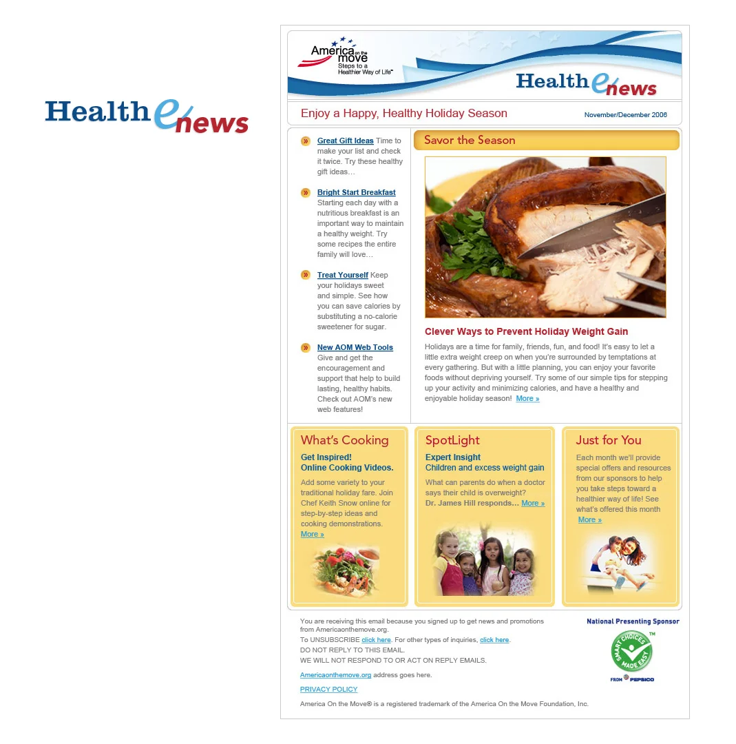 America On the Move (AOM) ENewsletter & Logo