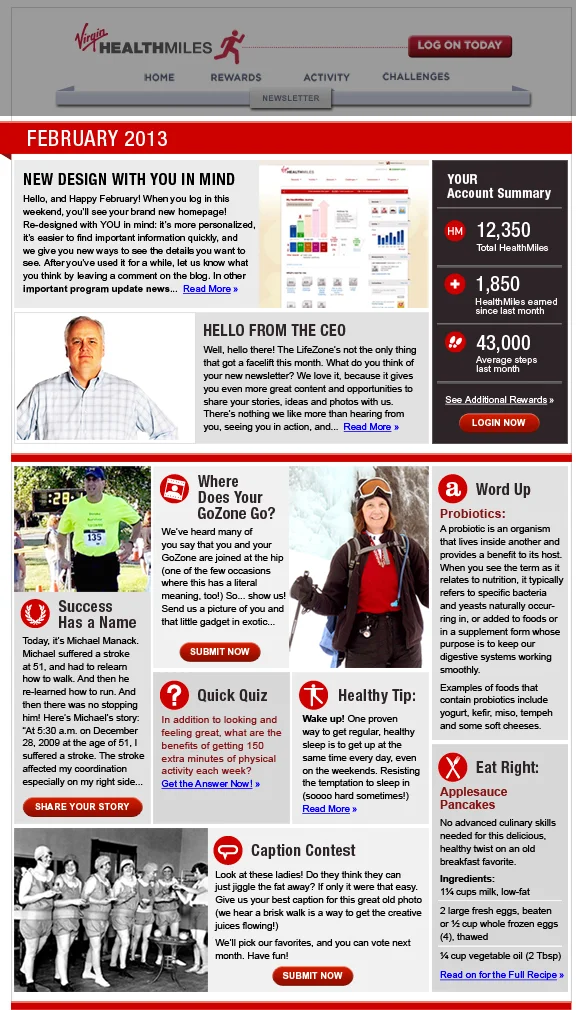 Virgin Healthmiles Members ENewsletter