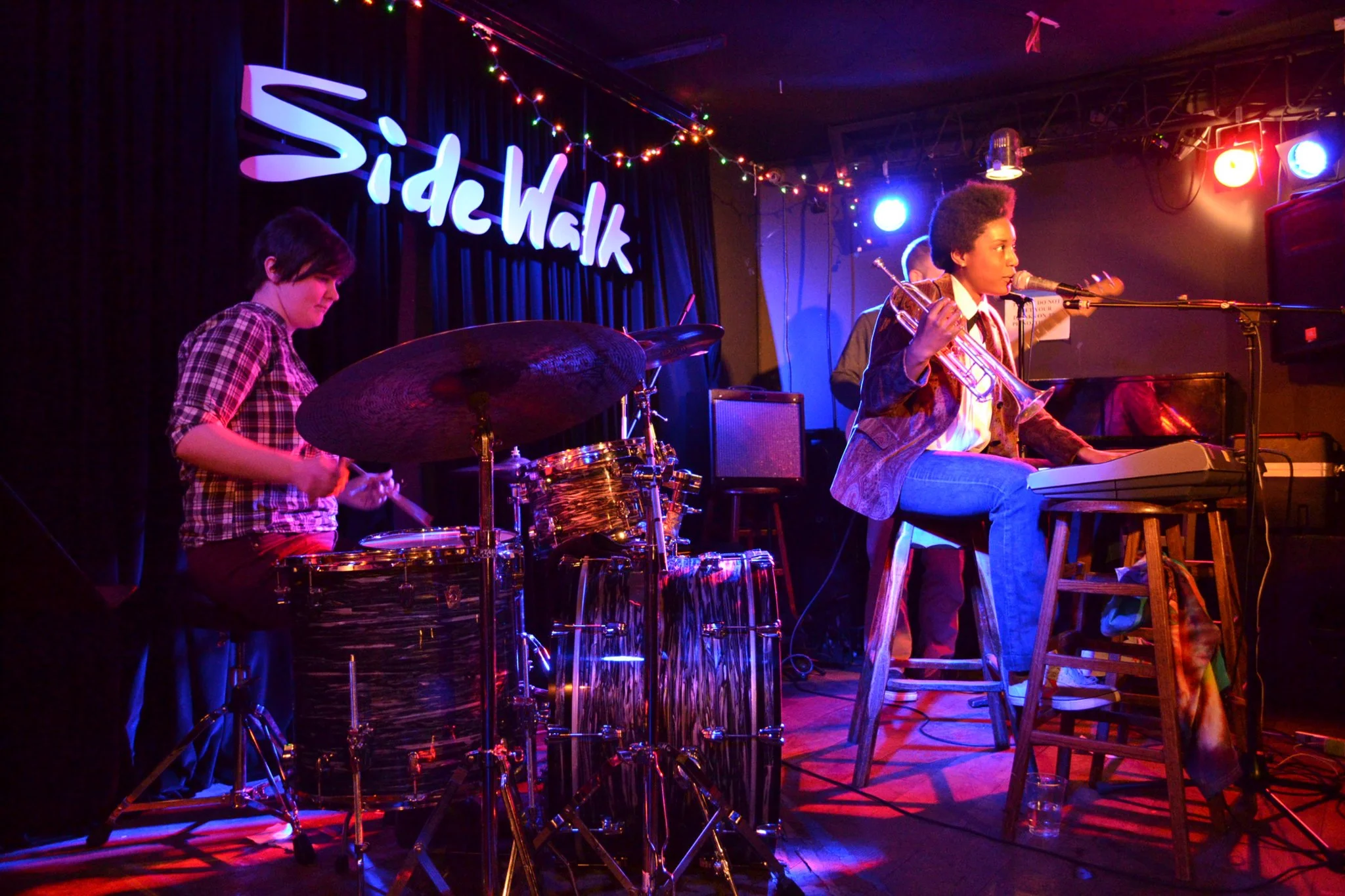At The Sidewalk Cafe with Trumpet Grrrl