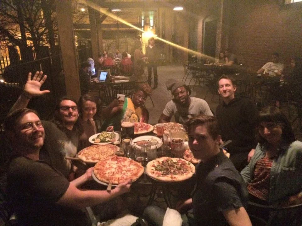 You get a pizza, and you get a pizza, and you get a pizza! Everyone gets pizza (less Alison) at Barley's Taproom in Knoxville. 