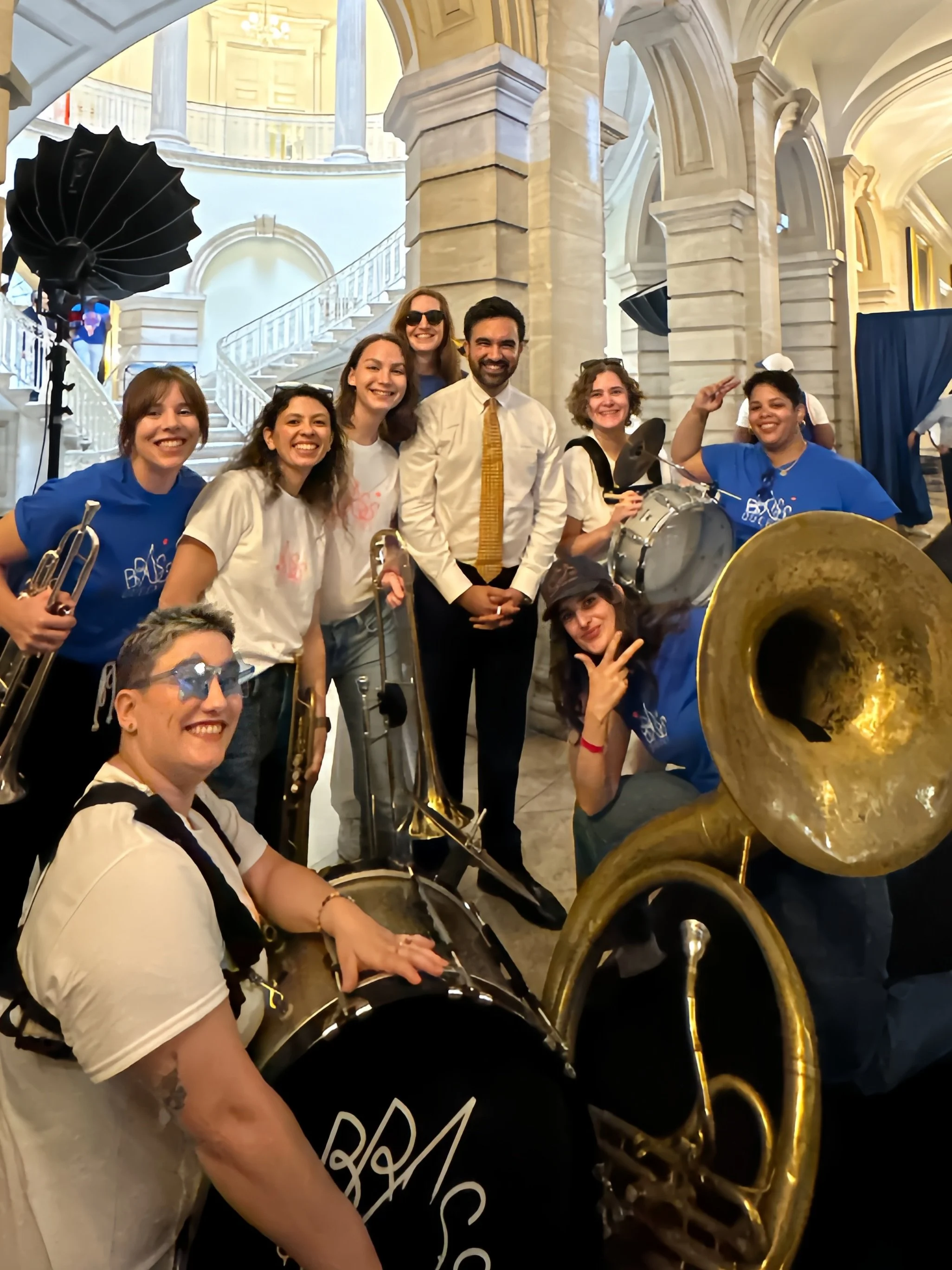 Brass Queens with Mayor Zohran Mamdani at the Knicks Parade