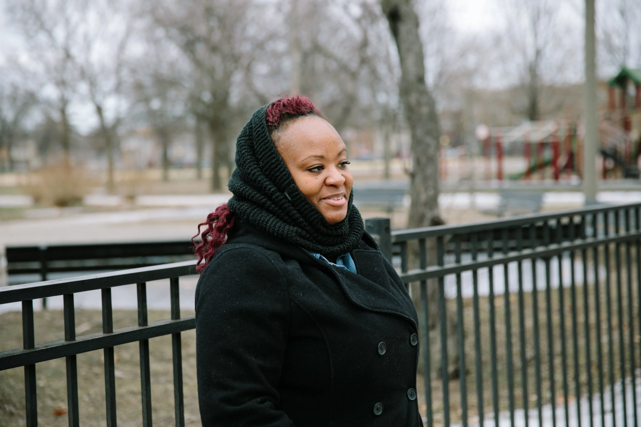 Corniki Bornds stands on the sidewalk at Franklin Park, in the very spot where a vigil was held for her late son, Fontaine "BJ" Sanders. In 2017 BJ was murdered in a non-targeted shooting as he walked to the park to play basketball with his friends. Corniki shares, "As the detectives told me when they came to the hospital, ‘He was just at the wrong place at the wrong time’. I think about that - It was a park, how can a kid be in the wrong place at a park? He wasn’t in the wrong place. The shooter was in the wrong place. Thats where he was supposed to be, doing what he should be doing at that age. And the person who was with the gun shooting in the broad daylight was in the wrong place at the wrong time.” In the aftermath of her son's death, Corniki found support through other mothers who had also lost children to gun violence. The support group is run by Parents for Peace and Justice, a support and advocacy organization in Chicago. MCC partners with Parents for Peace and Justice to help support their important work.