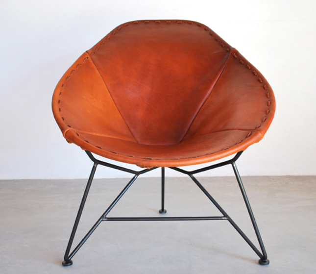 Garza Furniture | oval saddle leather chair