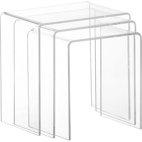 Peakaboo Clear Nesting Tables CB2