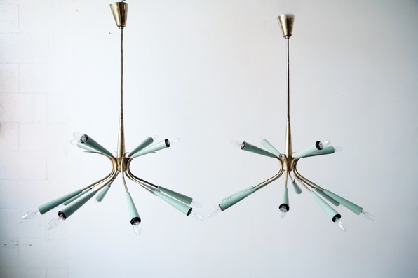 French lightolier sputnik inspired pendants