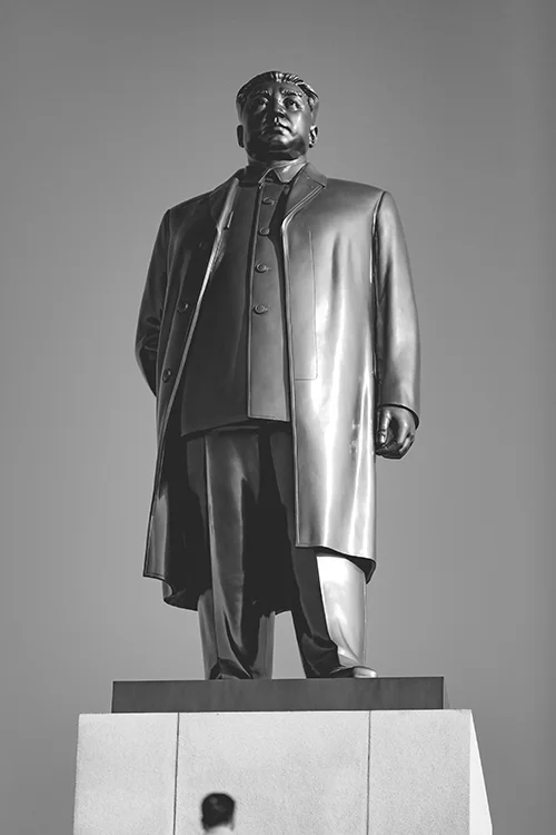 This was the only statue of Kim Il-Sung that we saw without the vibrant smile