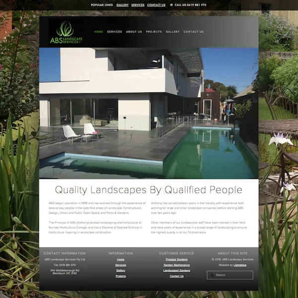 Landscape Design &amp; Gardening Website for ABS Landscape Services