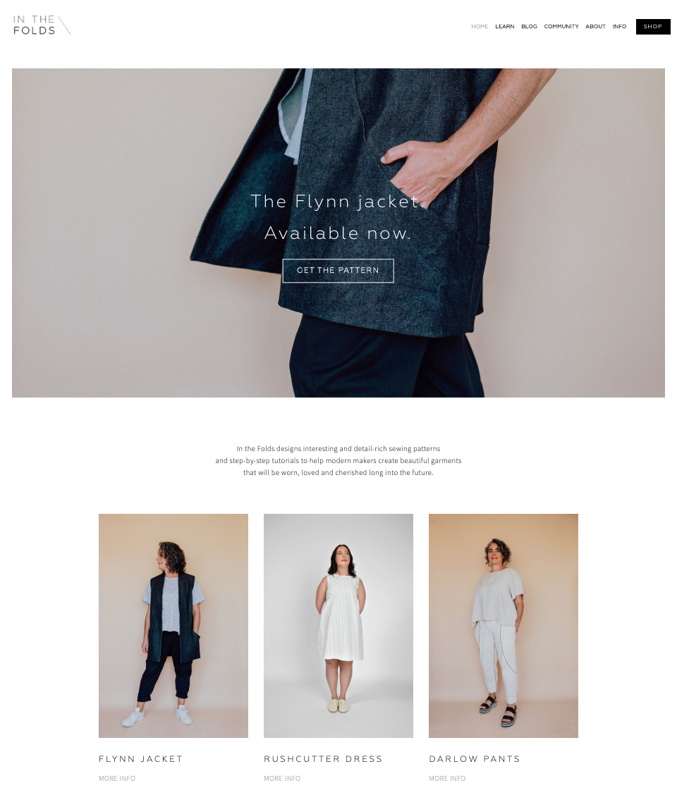 New Website design for In The Folds
