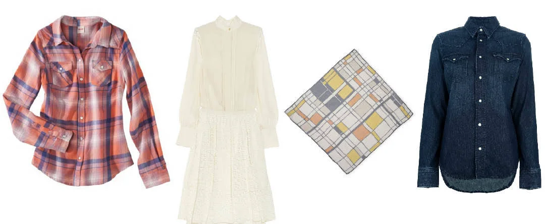 Mossimo shirt | Chloé dress | Club Monaco headscarf | Ralph Lauren shirt.