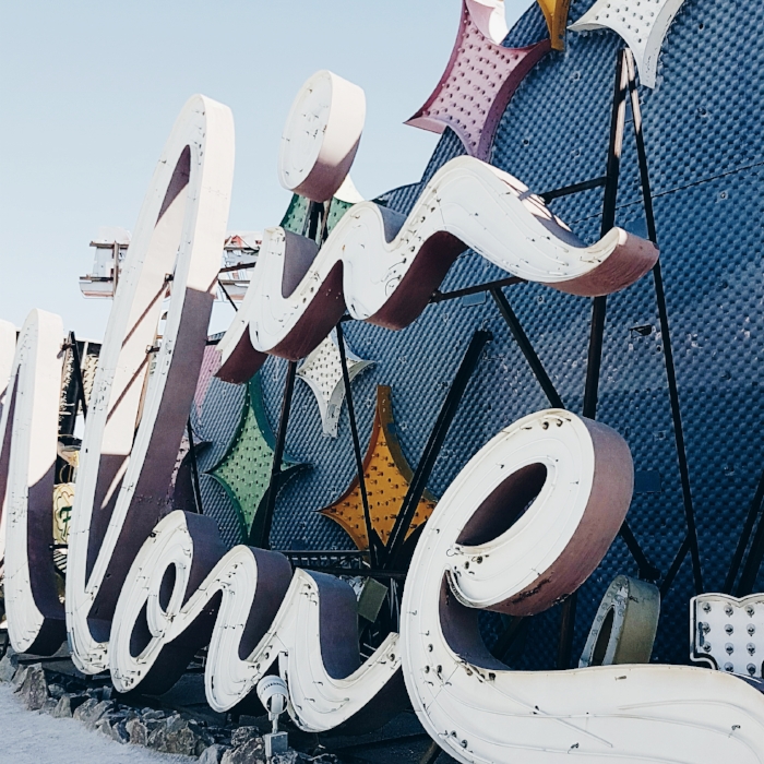 A sign from moulin Rouge, Las Vegas' first integrated club.