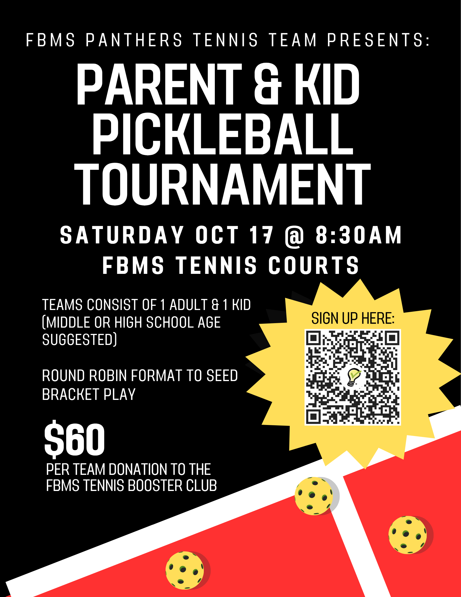 Parent &amp; Kid Pickleball Tournament