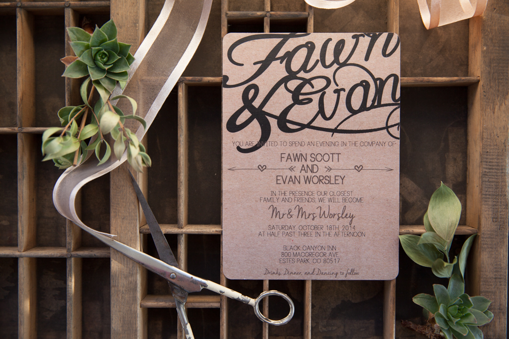 custom made invitation suite with hand lettered addresses {photography by Marcus Edwards }