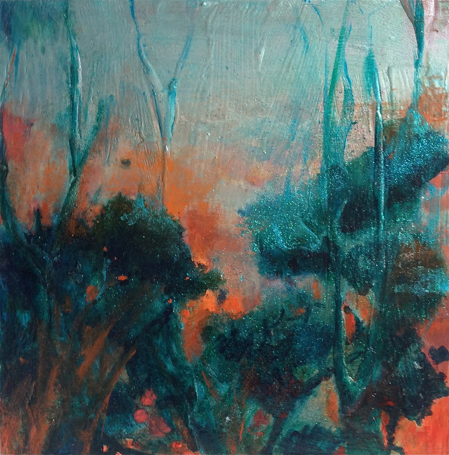 "Waiheke Sunrise" by Ellen Johansen Acrylic, mixed media on board