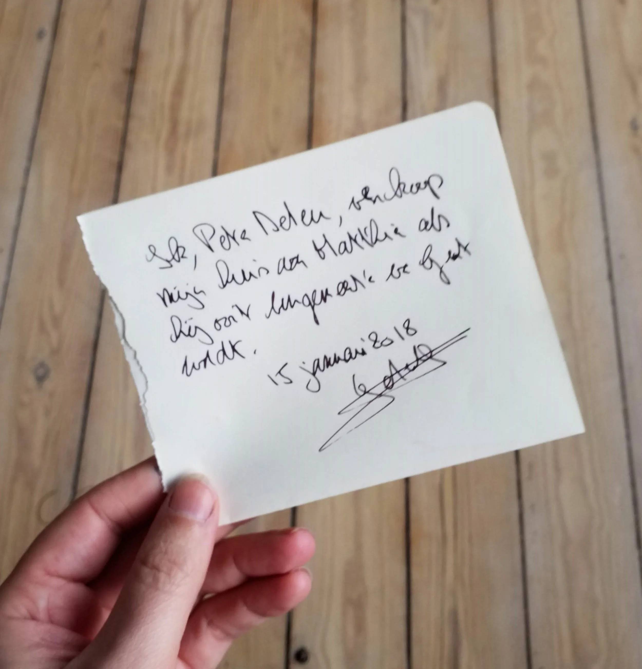“Ik, Peter Deleu, verkoop mijn huis aan Mathias als hij ooit burgemeester van Gent wordt”, 15 janurari 2018