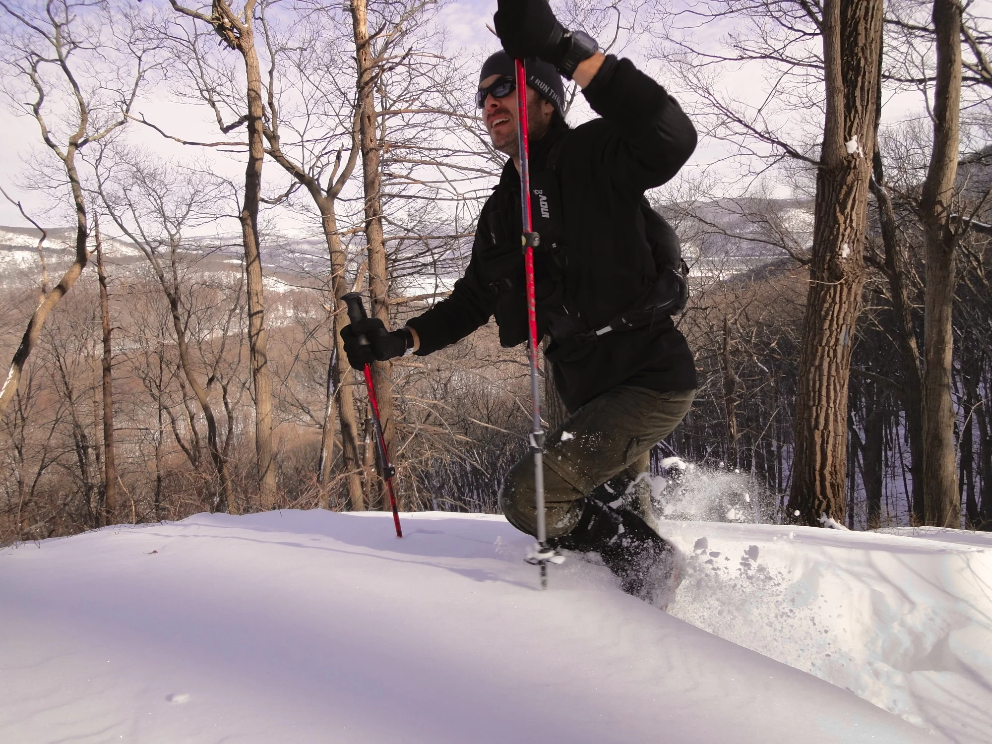 Making our way up the steeper parts of Blue to the top of Bald Mountain