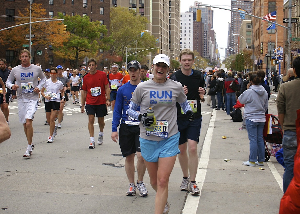 MPF Client Allison Newell having a great time at the NYC Marathon!