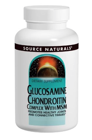 Glucosamine & Chondroitin with MSM - Promotes healthy joints and connective tissues. Source Naturals Glucosamine Chondroitin Complex with MSM provides four important building blocks for healthy joints and connective tissues: Glucosamine, chondroitin, bioavailable sulfur (MSM), and vitamin C. Glucosamine, an amino sugar, is an essential structural component of glycosaminoglycans, large linear molecules that help to lubricate joints, nourish cartilage and connective tissue, and assist in wound healing. Chondroitin sulfate lends additional structural support via its high degree of interaction with collagen fibers. Bioavailable sulfur (MSM) plays a critical role in the integrity of joints and connective tissues. Vitamin C, essential for the production of collagen, also serves as an effective free radical scavenger to protect cells. Molybdenum aids in complete metabolism of MSM, glucosamine, and chondroitin. Contains no yeast, dairy, egg, gluten, soy or wheat. Contains no sugar, starch, preservatives, or artificial color, flavor or fragrance.