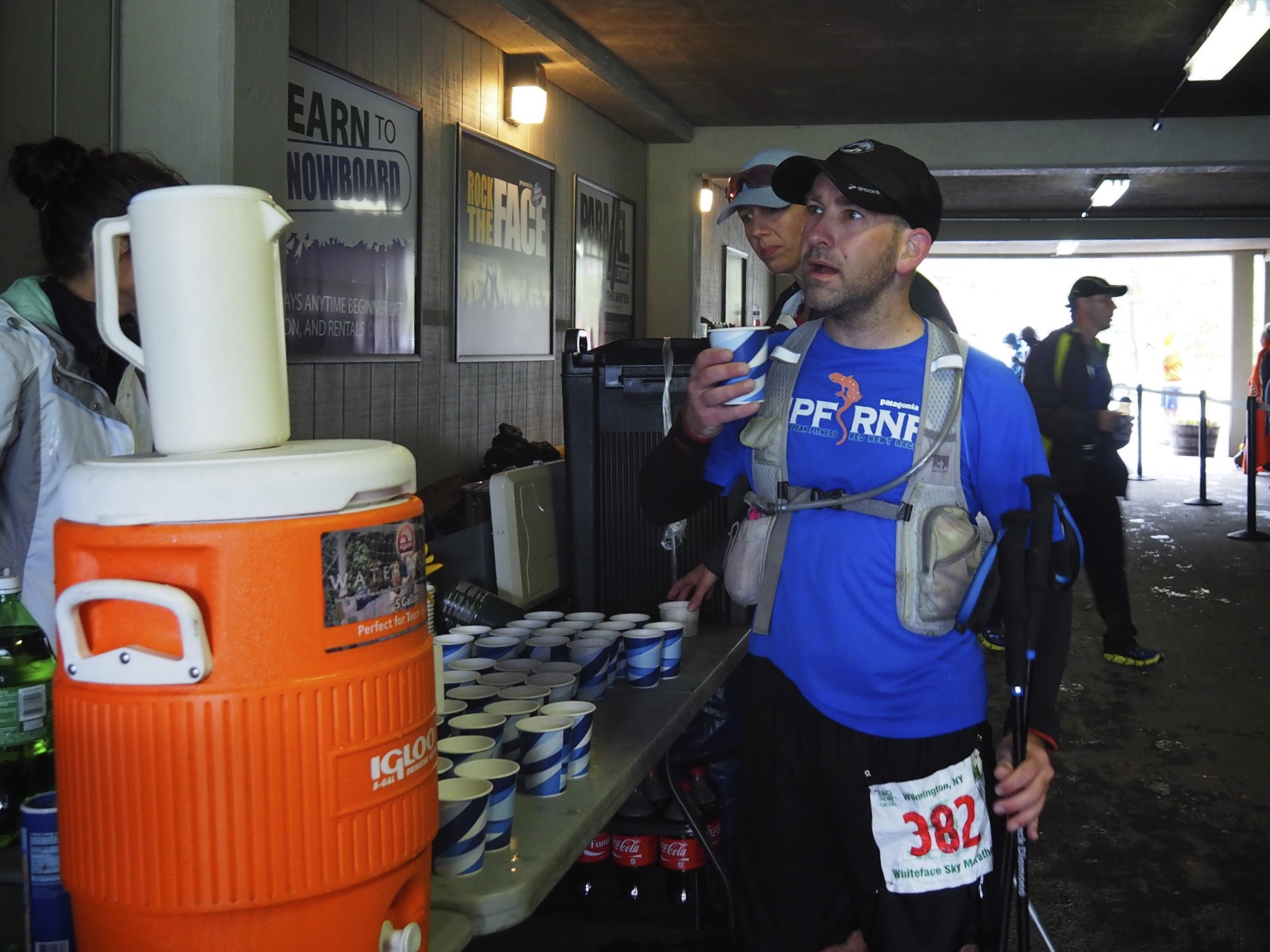 Preparing to head back out for my 2nd climb to the top before my final descent to the finish!