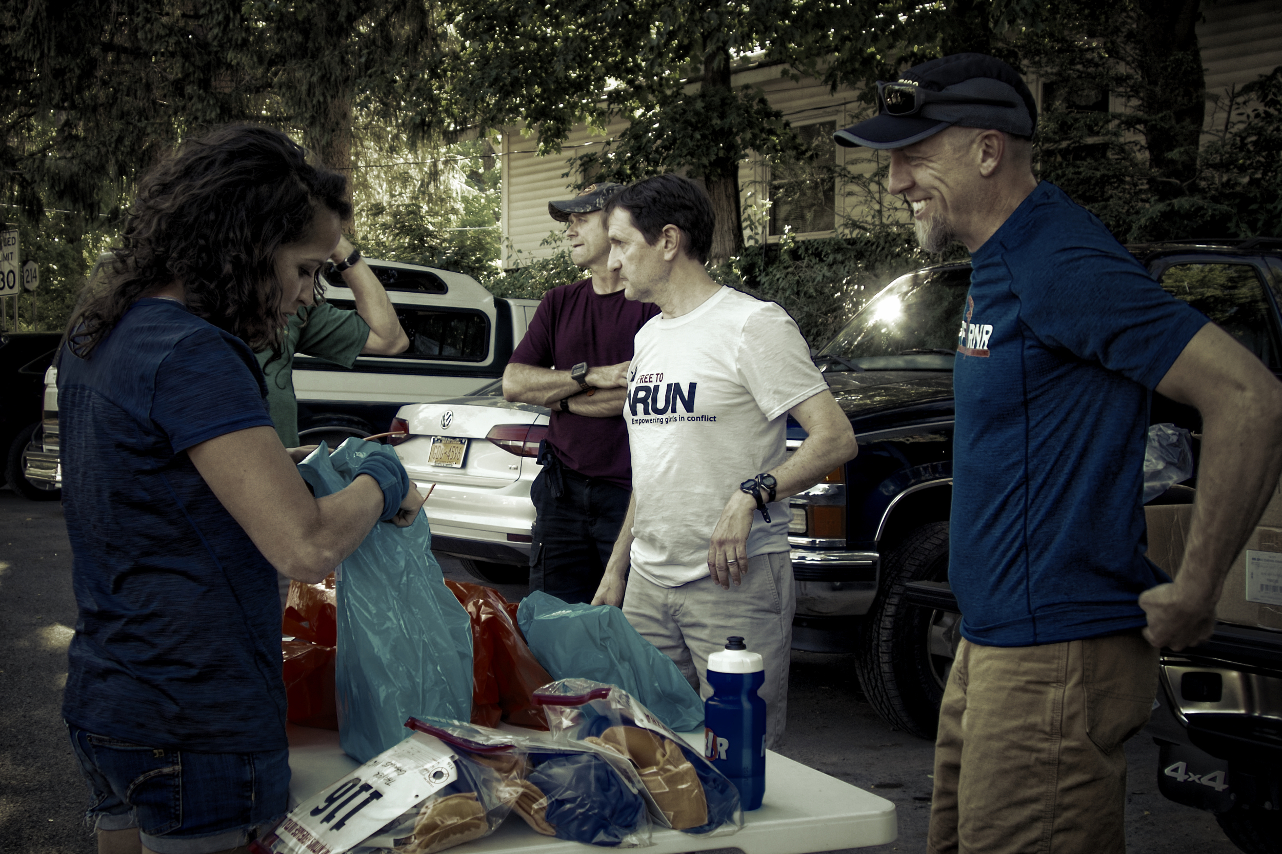 Helping at Friday's packet pick-up.
