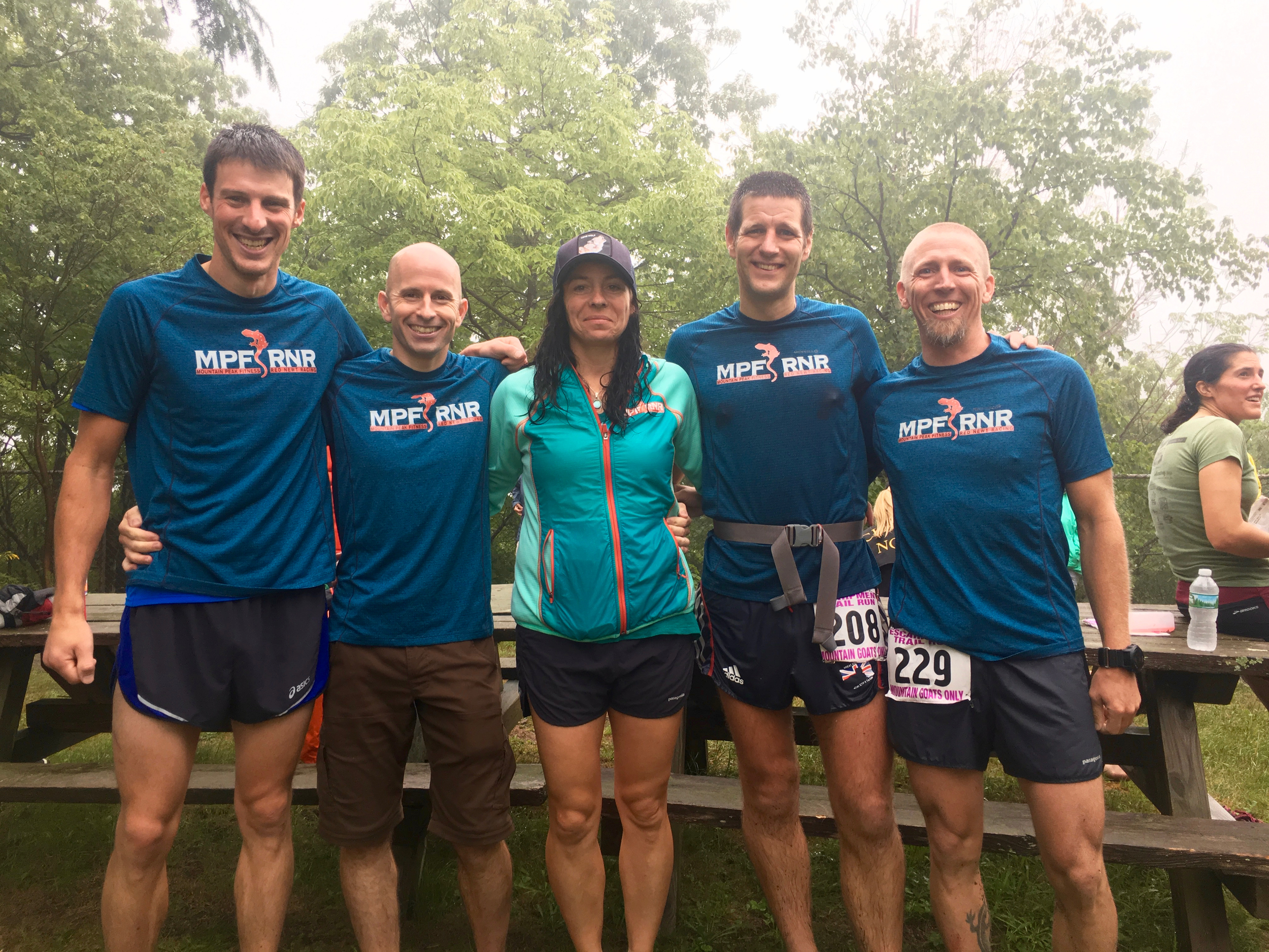 Jan Wellford, Ben Nephew, Zsuzsanna Carlson, Iain Ridgway and Mike Siudy from the MPF RNR Trail Running Team! 