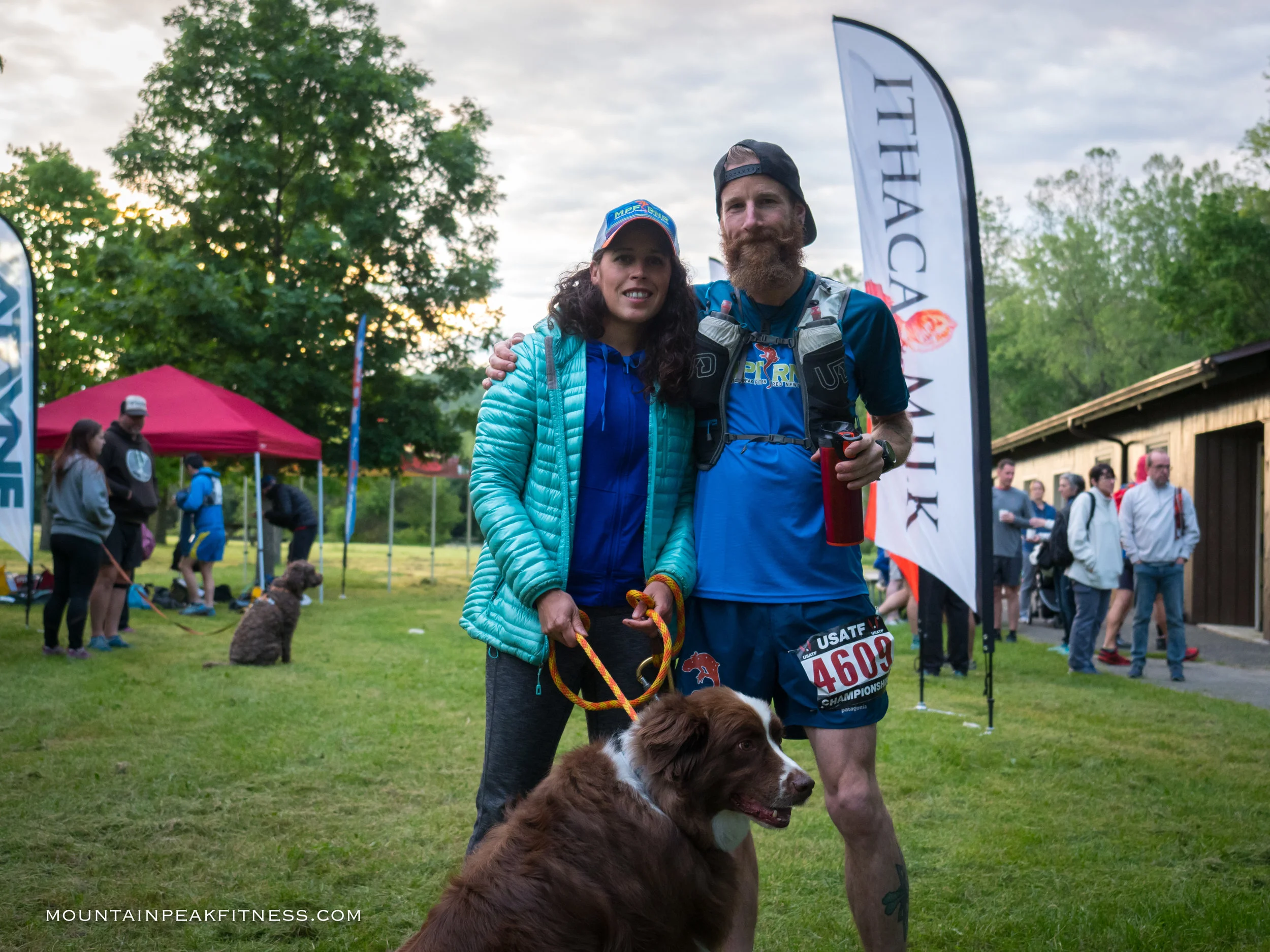 With Elizabeth just before the start.