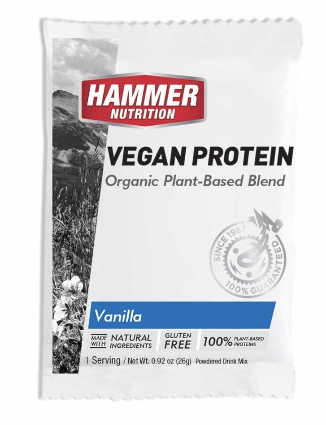 Hammer Nutrition Vegan Protein - With five sources of nutrient-dense, 100% plant-based protein, including pea protein, organic brown rice protein, organic spirulina, organic chlorella, and alfalfa, Hammer Vegan Protein is the ideal choice for high-quality, dairy-free, soyfree nutrition.