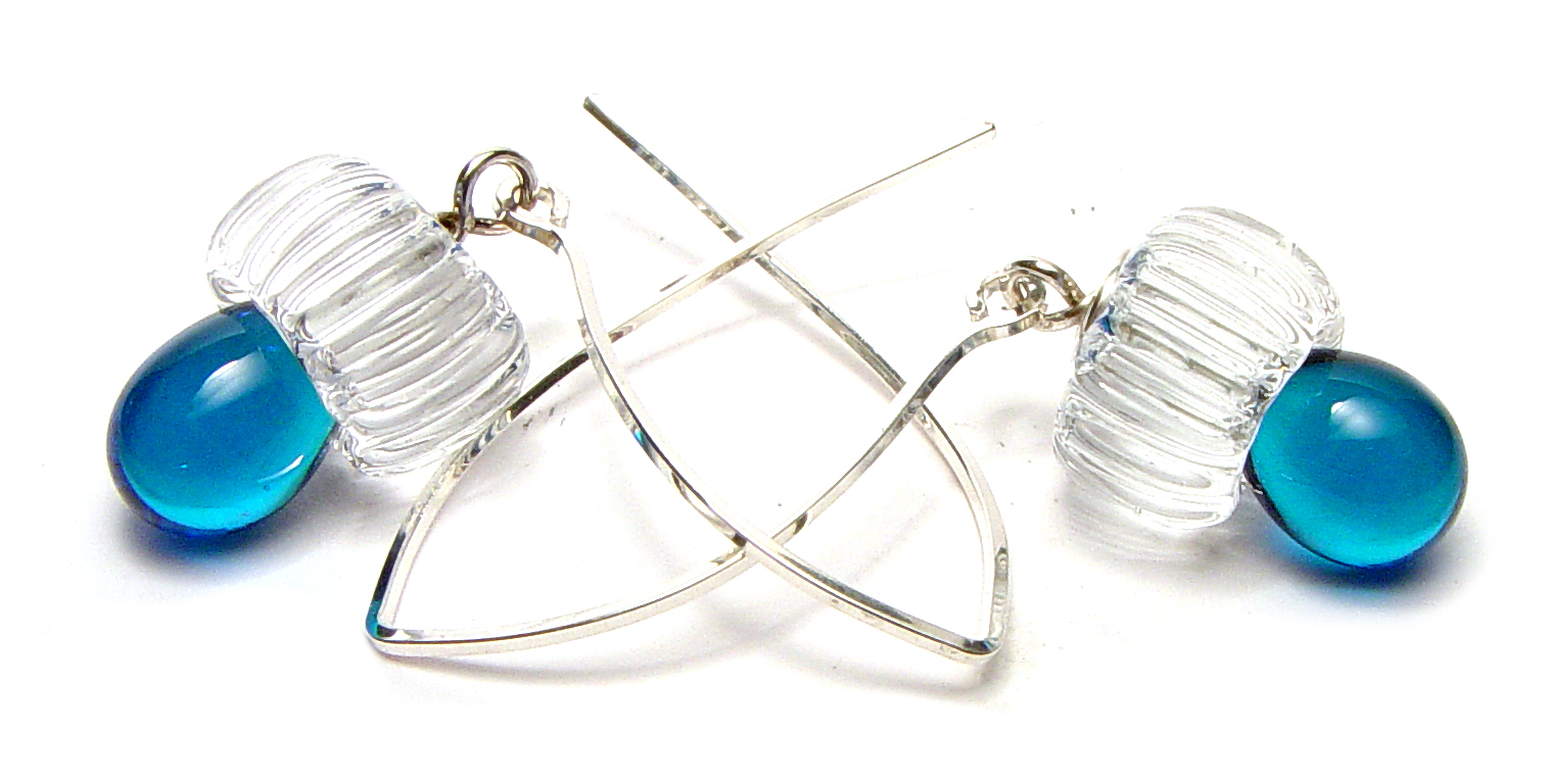 JillSymons.com Lampwork Blu Earrings - $50