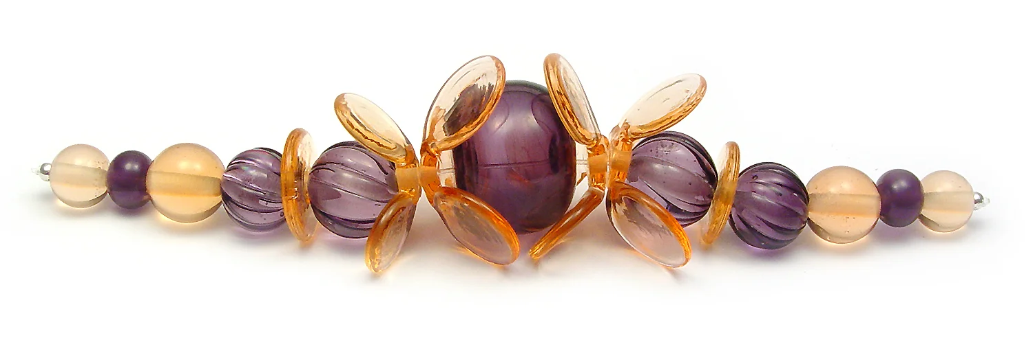 JillSymons.com Lampwork Peach & Purple Butterfly Set - $110