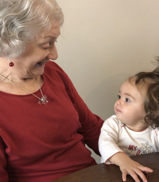 Mom & Merritt (scrutinizing her necklace)…