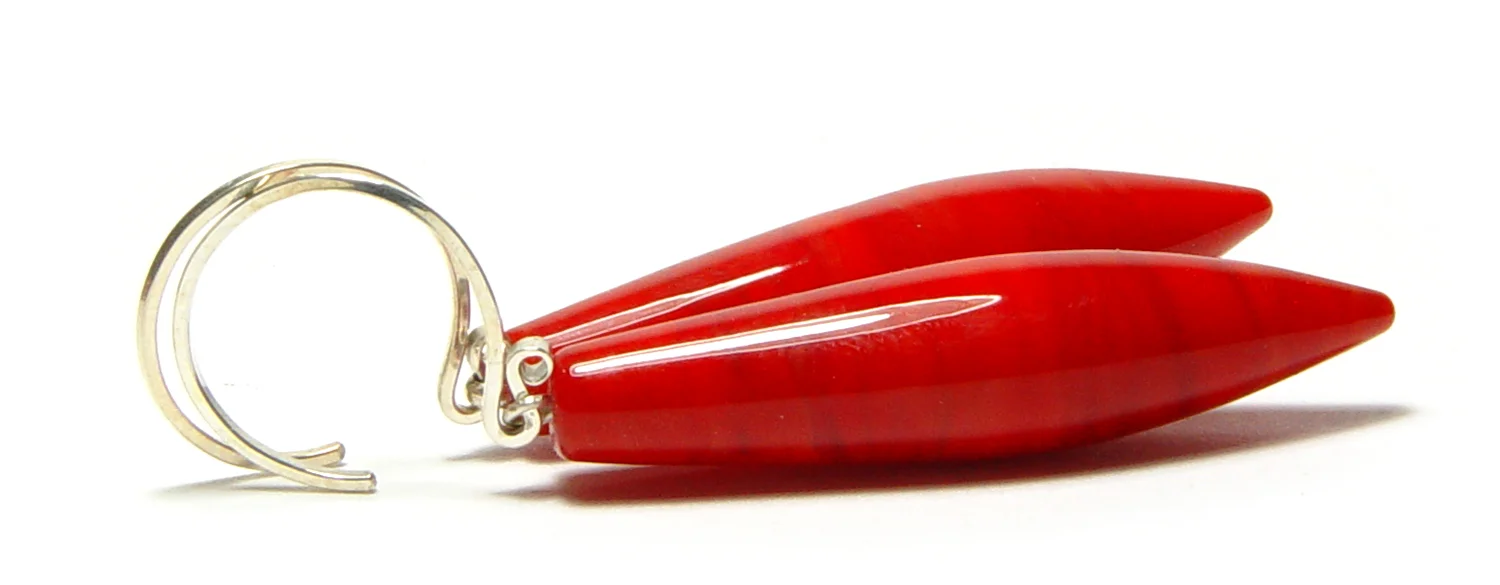 Glorious Red Earrings - $50 JIllSymons.com Lampwork
